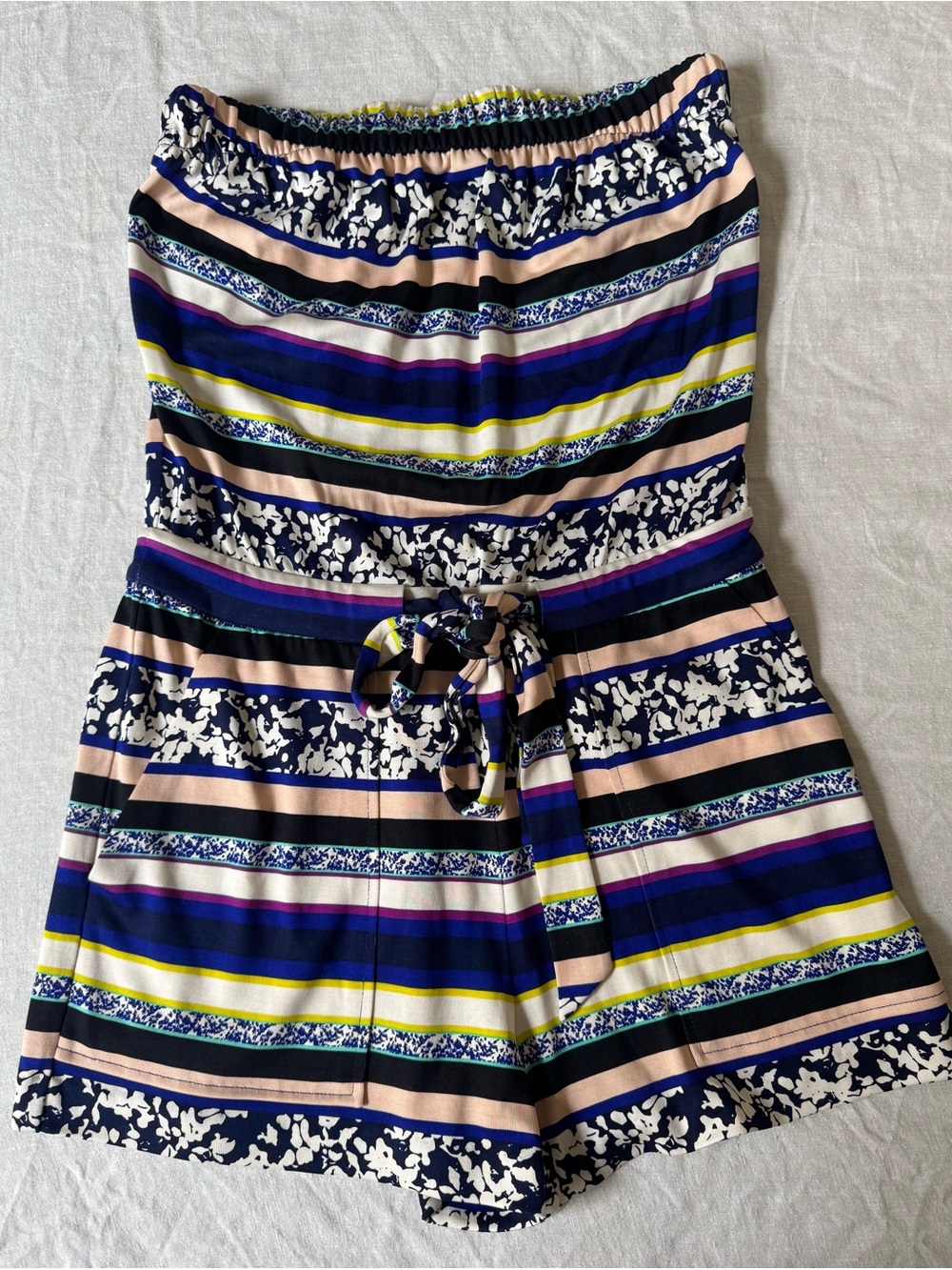 Diane von Furstenberg Navy, White, Pink, Yellow & Green Patterned Skirt
